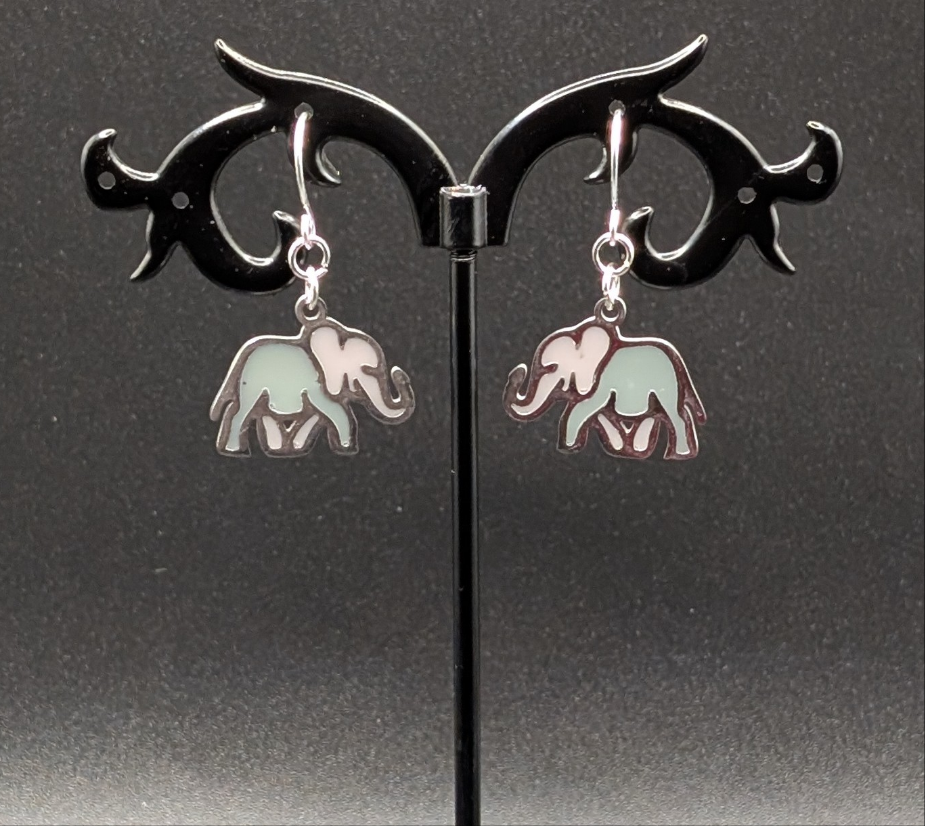 Grey Elephant Earrings