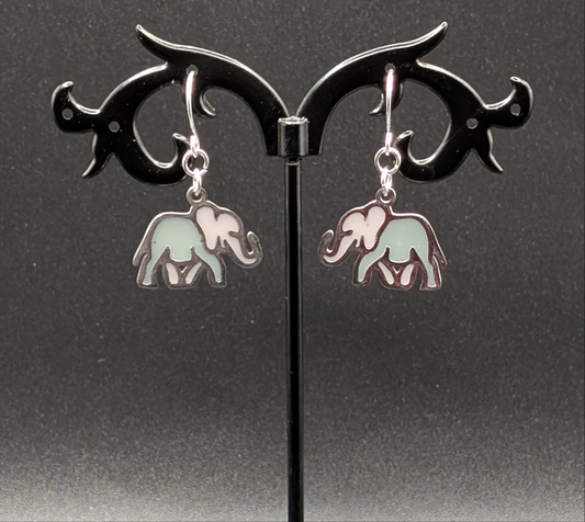 Grey Elephant Earrings