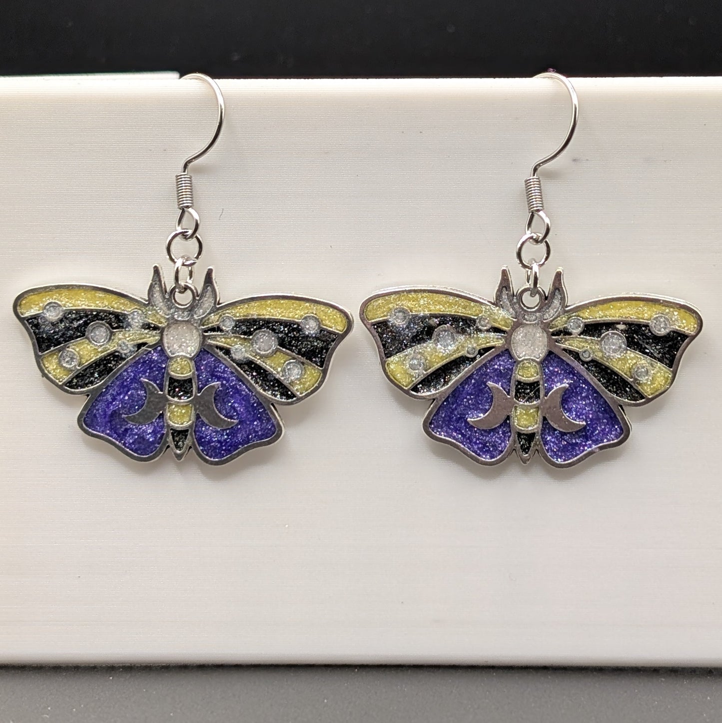 Unique Colorful Moth Earrings - Pride Themed Colors