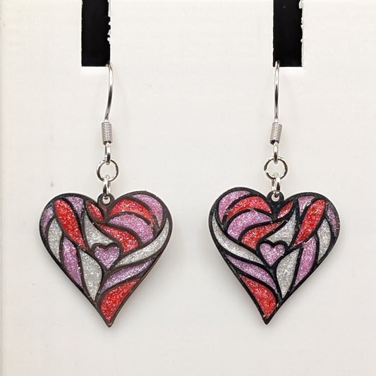 Abstract Heart Earrings