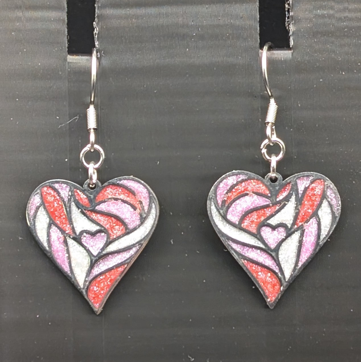 Abstract Heart Earrings