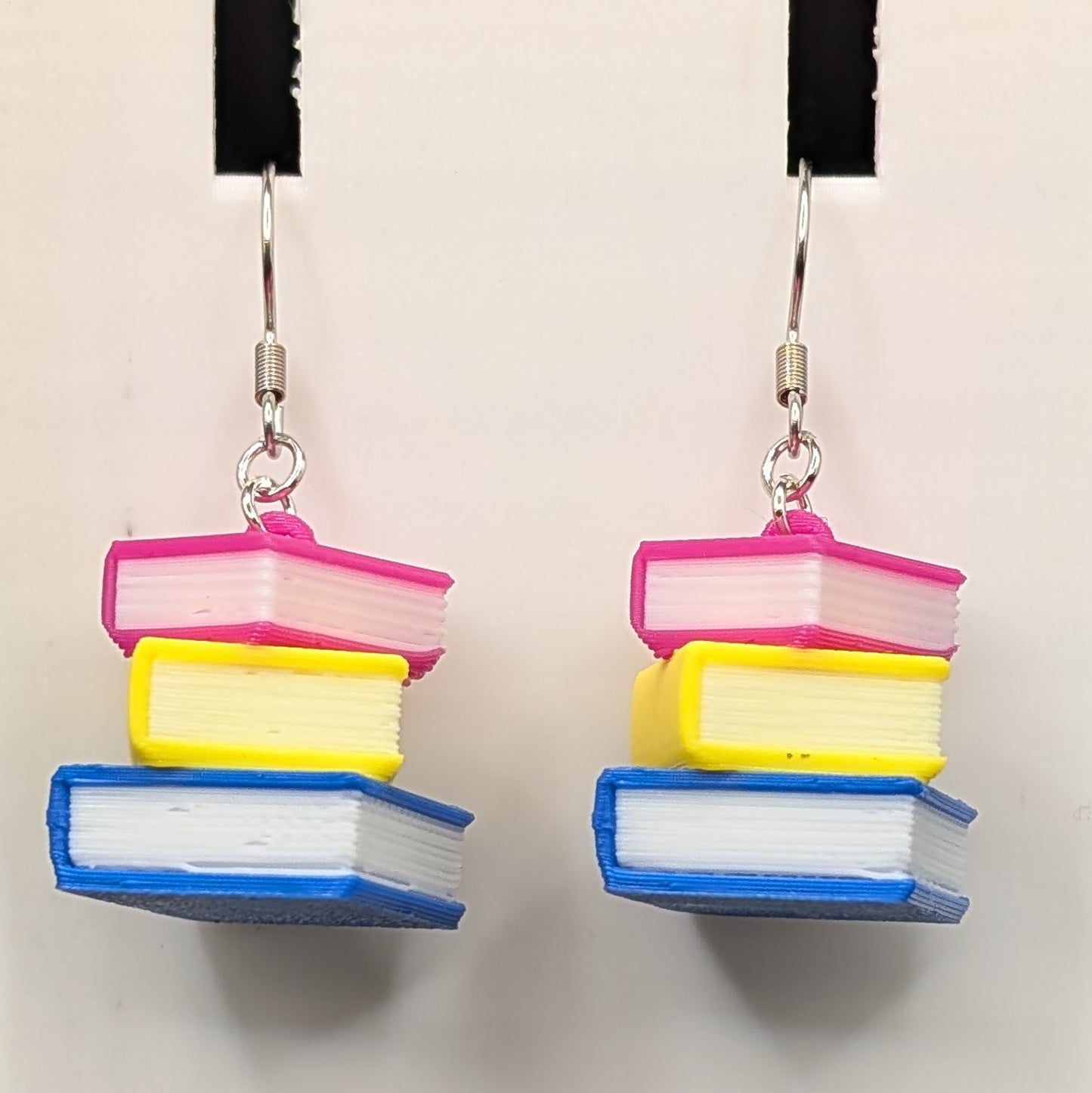Book Stack 3D Printed Earrings - Pride Themed