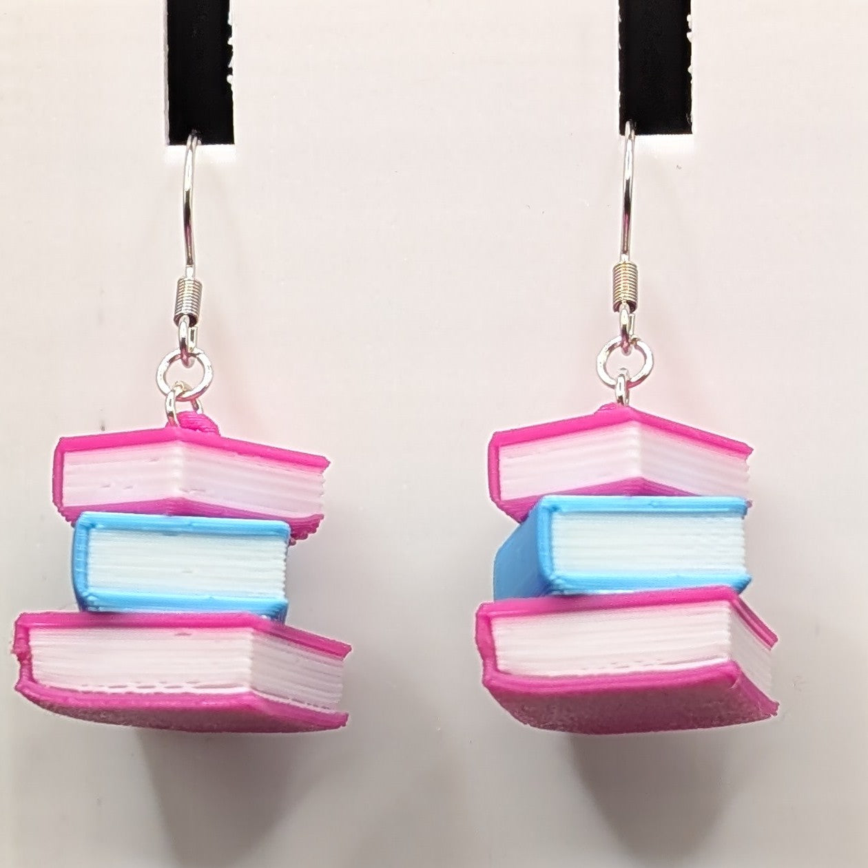 Book Stack 3D Printed Earrings - Pride Themed