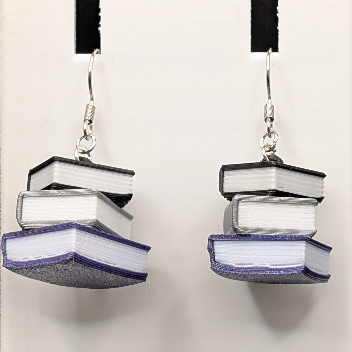 Book Stack 3D Printed Earrings - Pride Themed