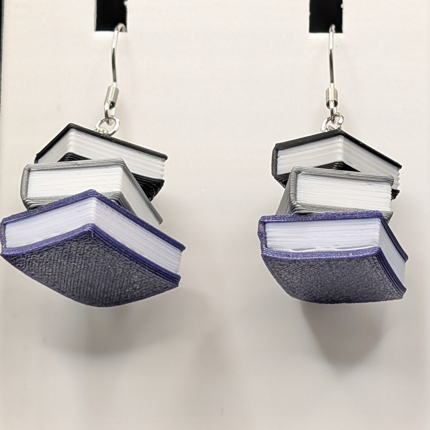 Book Stack 3D Printed Earrings - Pride Themed