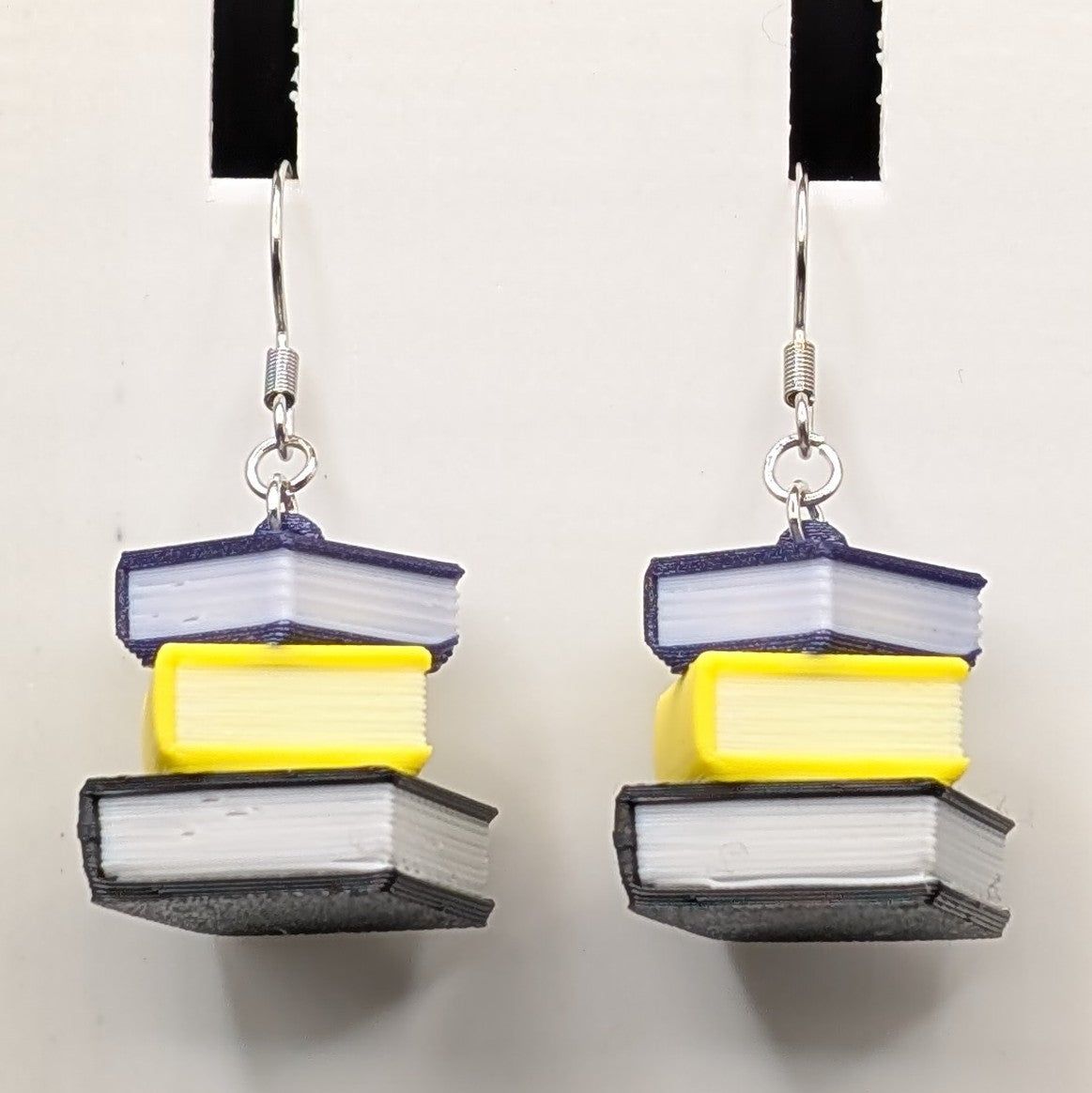 Book Stack 3D Printed Earrings - Pride Themed