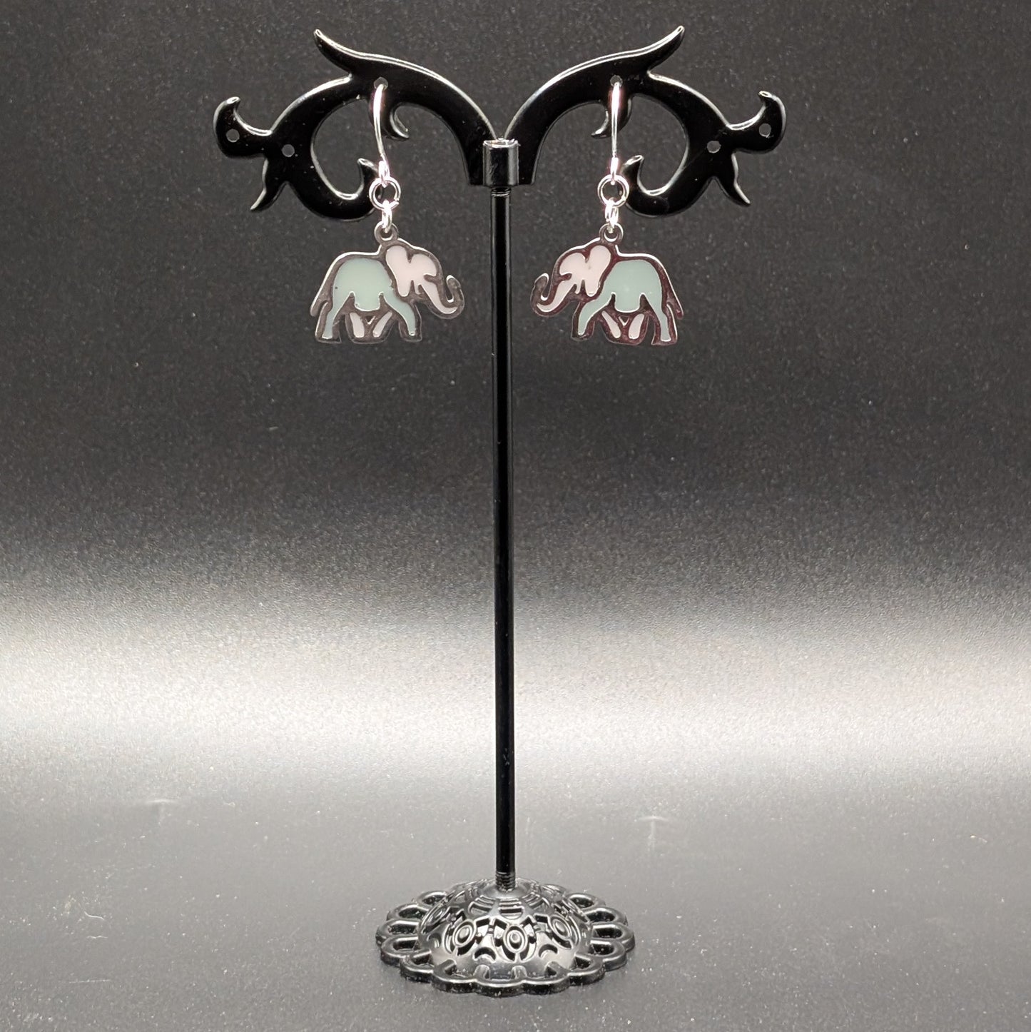 Grey Elephant Earrings