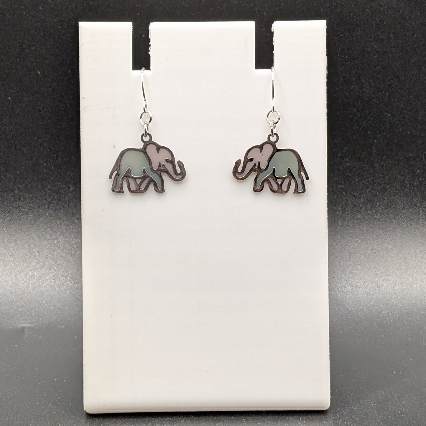 Grey Elephant Earrings