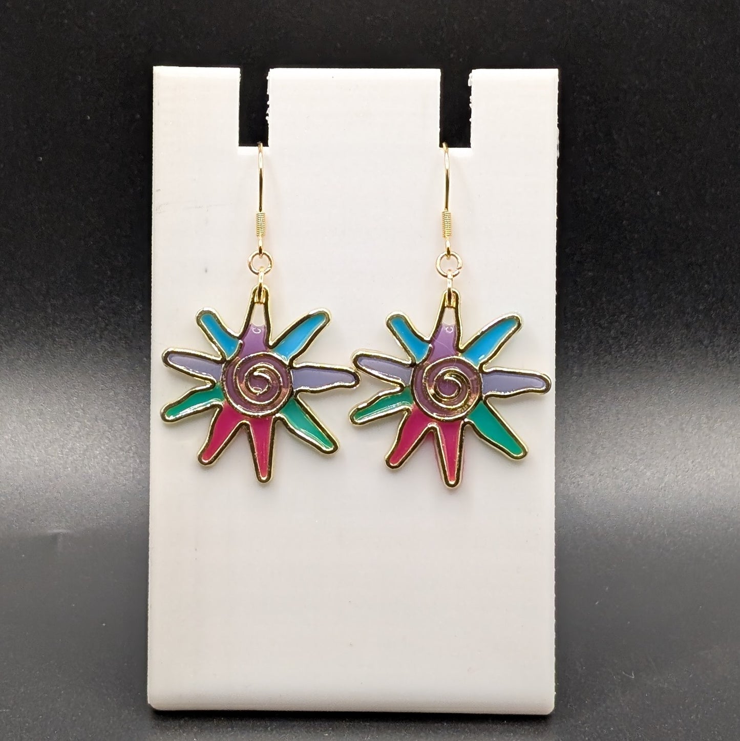Rainbow Flower Earrings