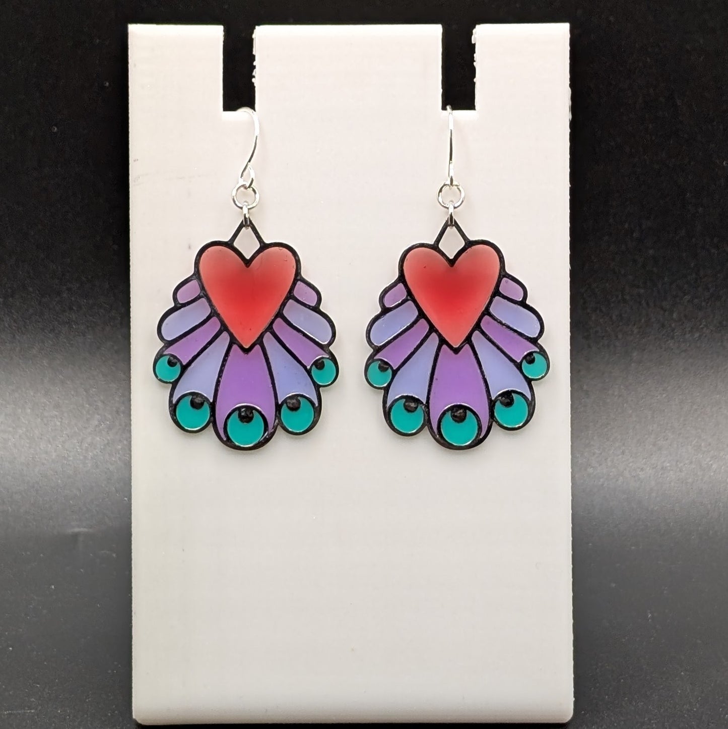 Heart Peacock Earrings