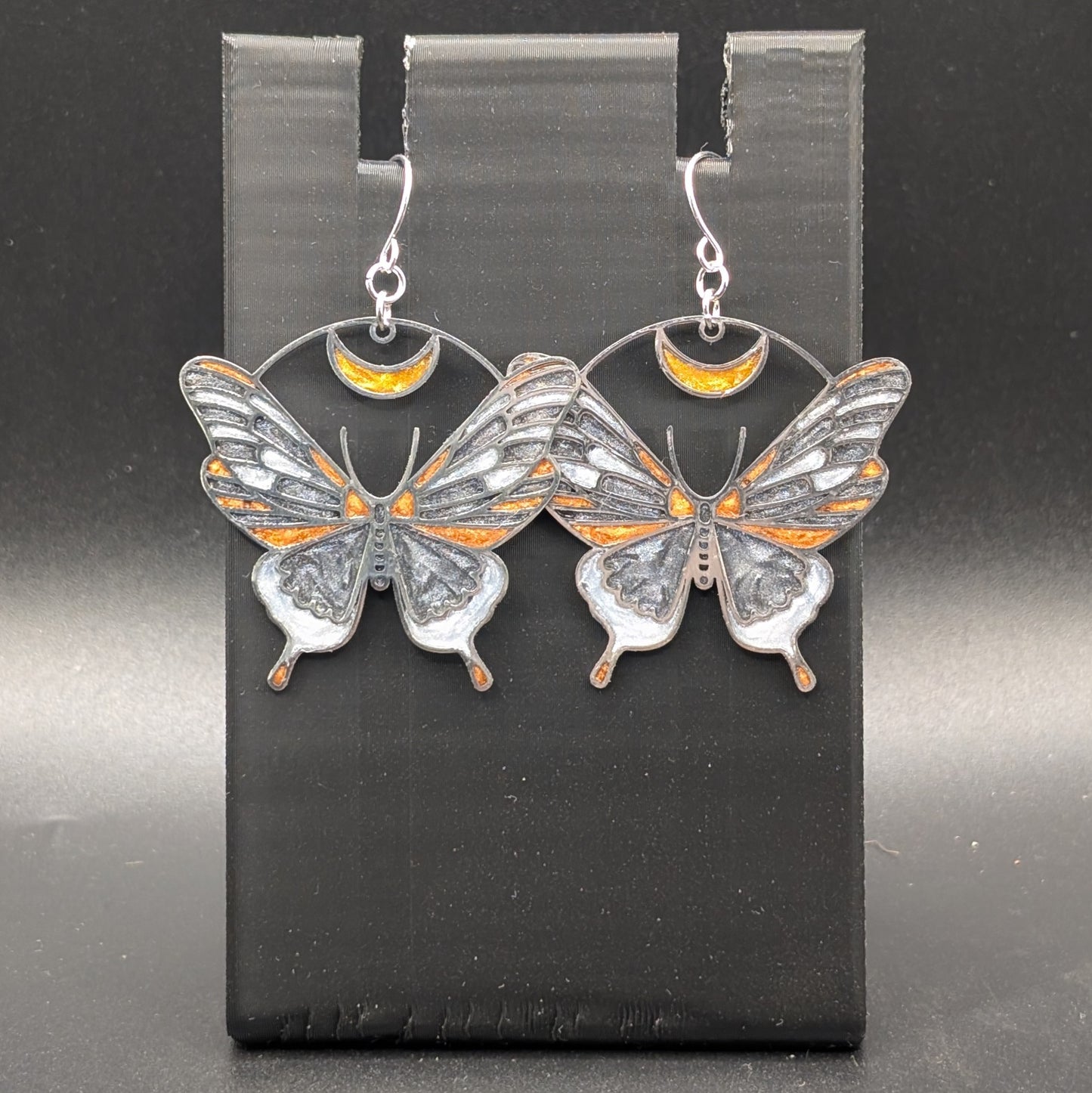 Decorative Moth Circle Earrings