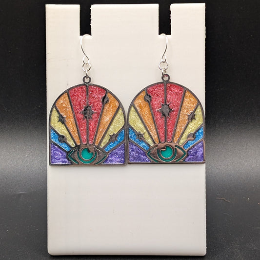 Rainbow Eye Earrings
