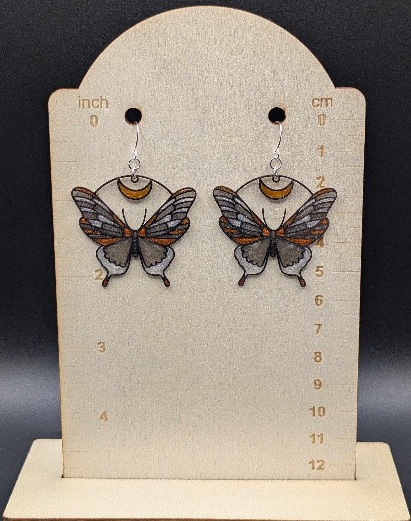 Decorative Moth Circle Earrings