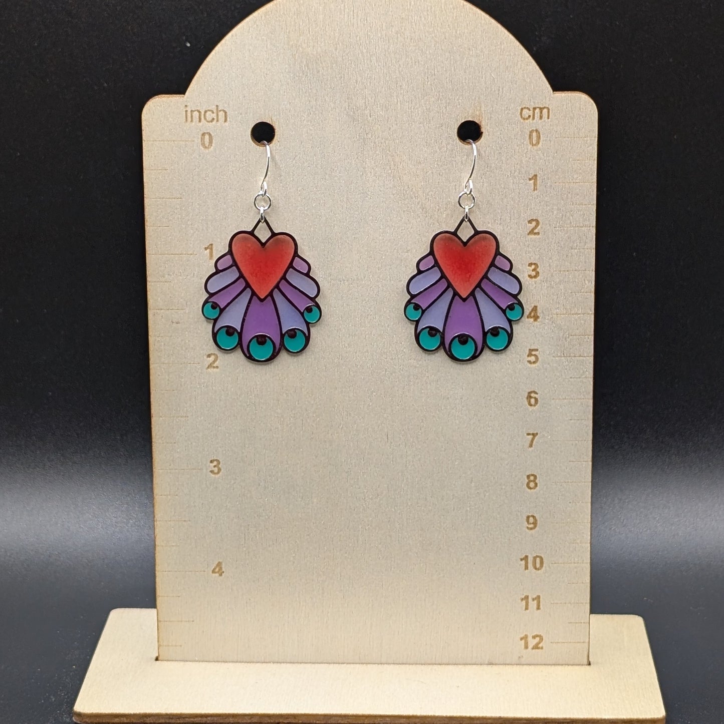 Heart Peacock Earrings