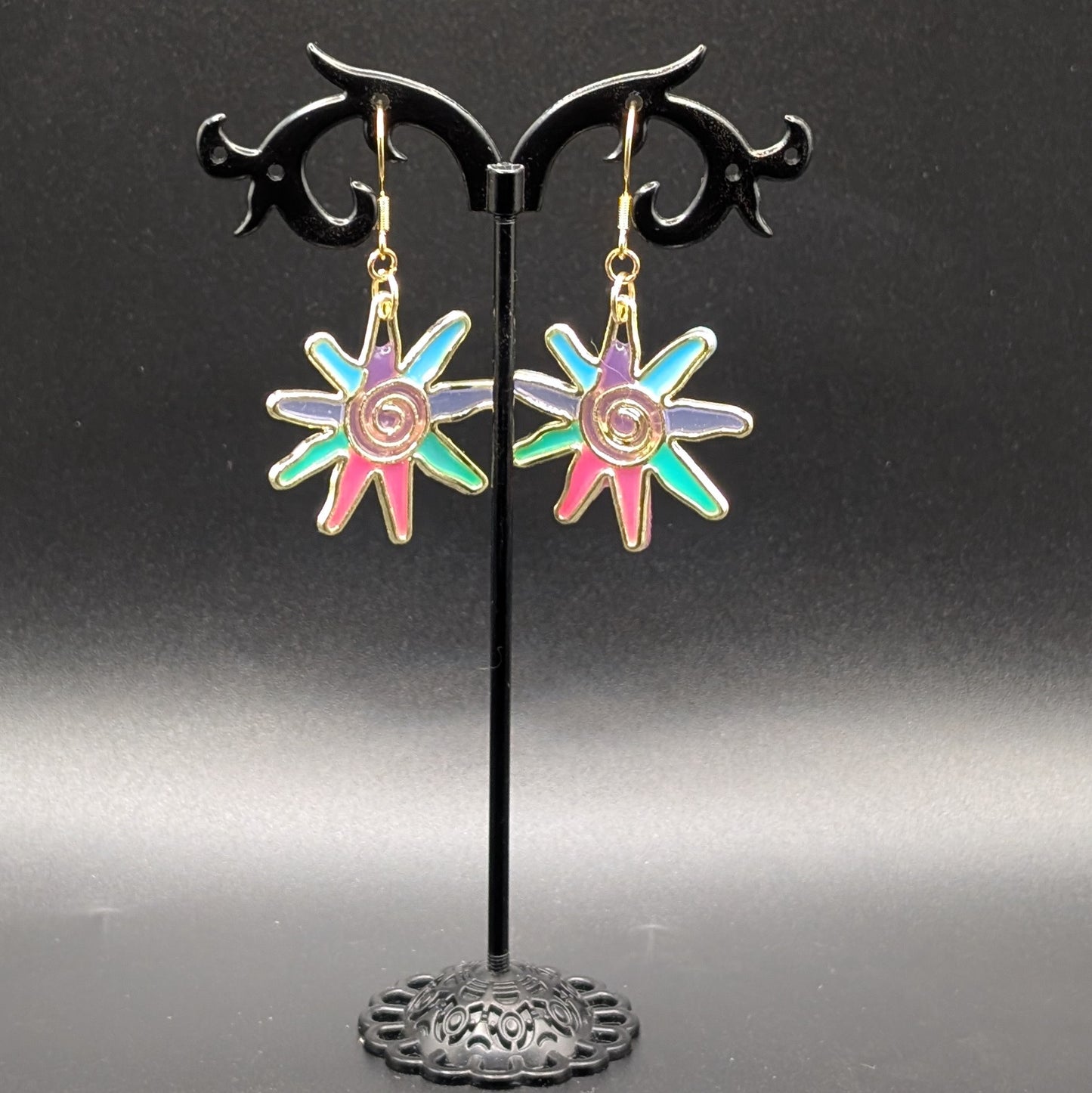 Rainbow Flower Earrings