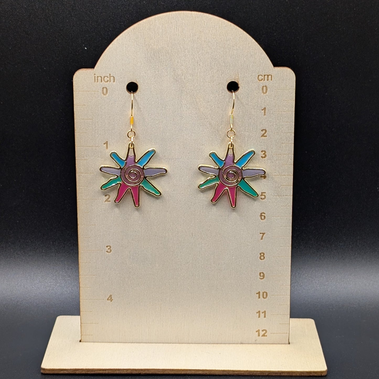 Rainbow Flower Earrings