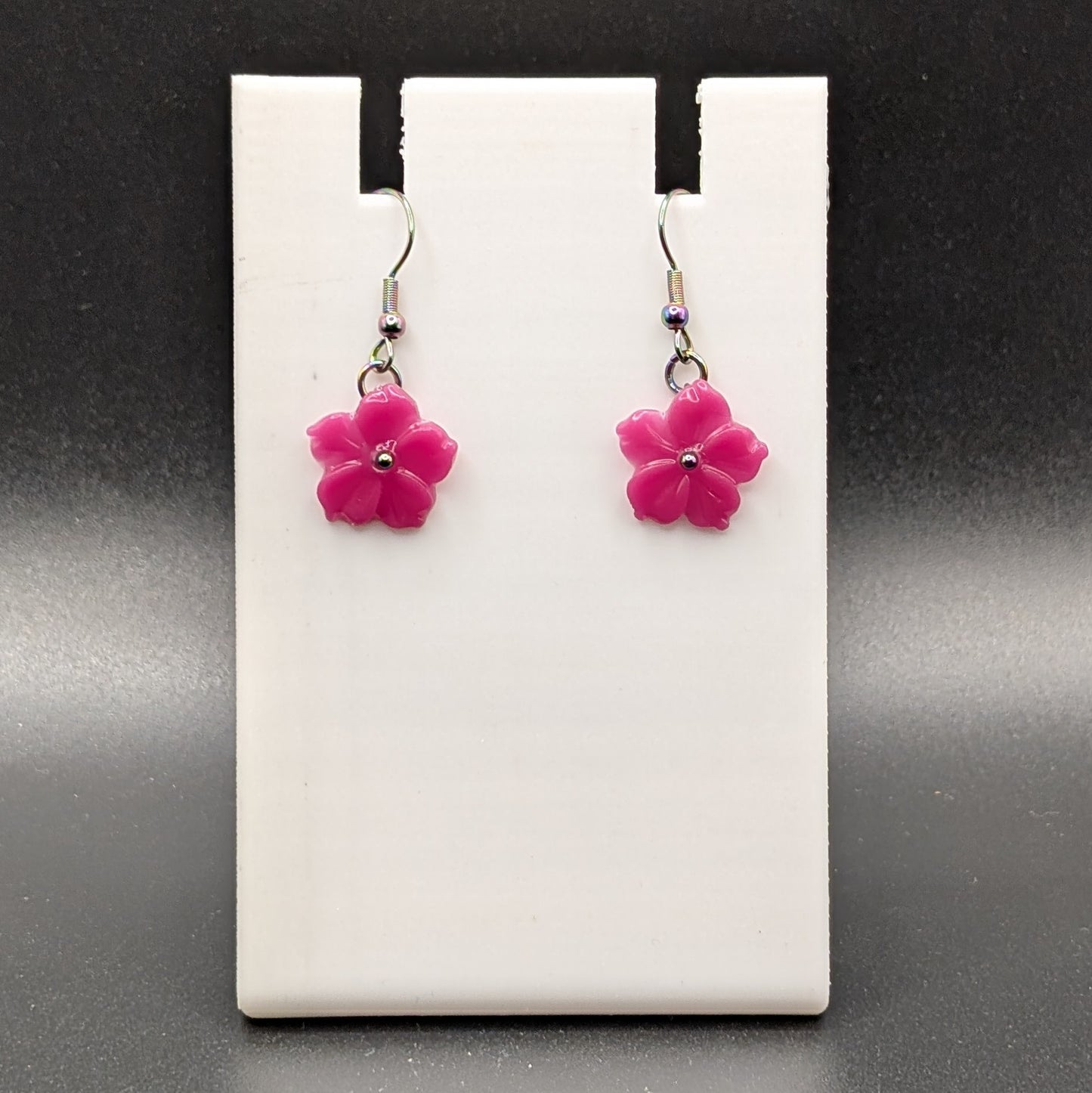 Pink Hibiscus Earrings