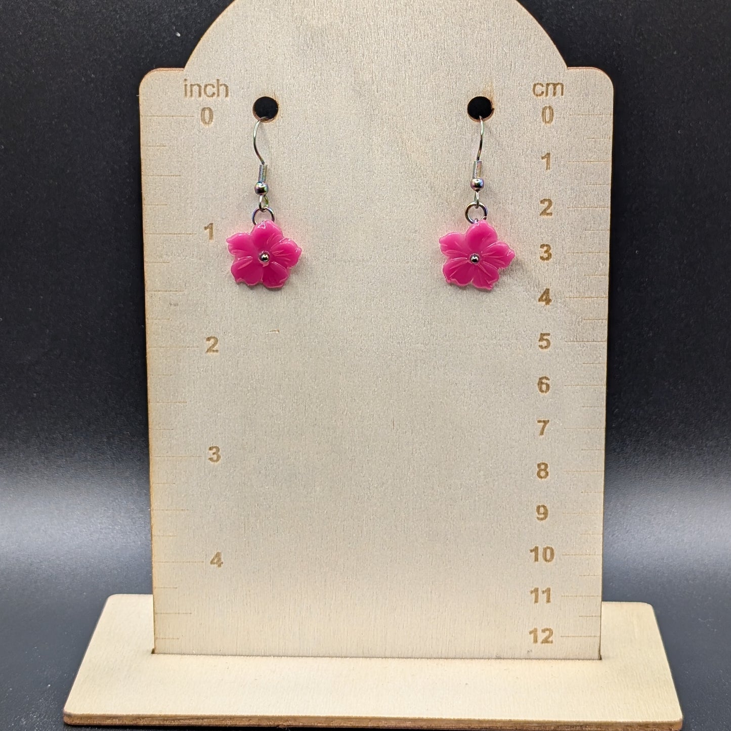 Pink Hibiscus Earrings
