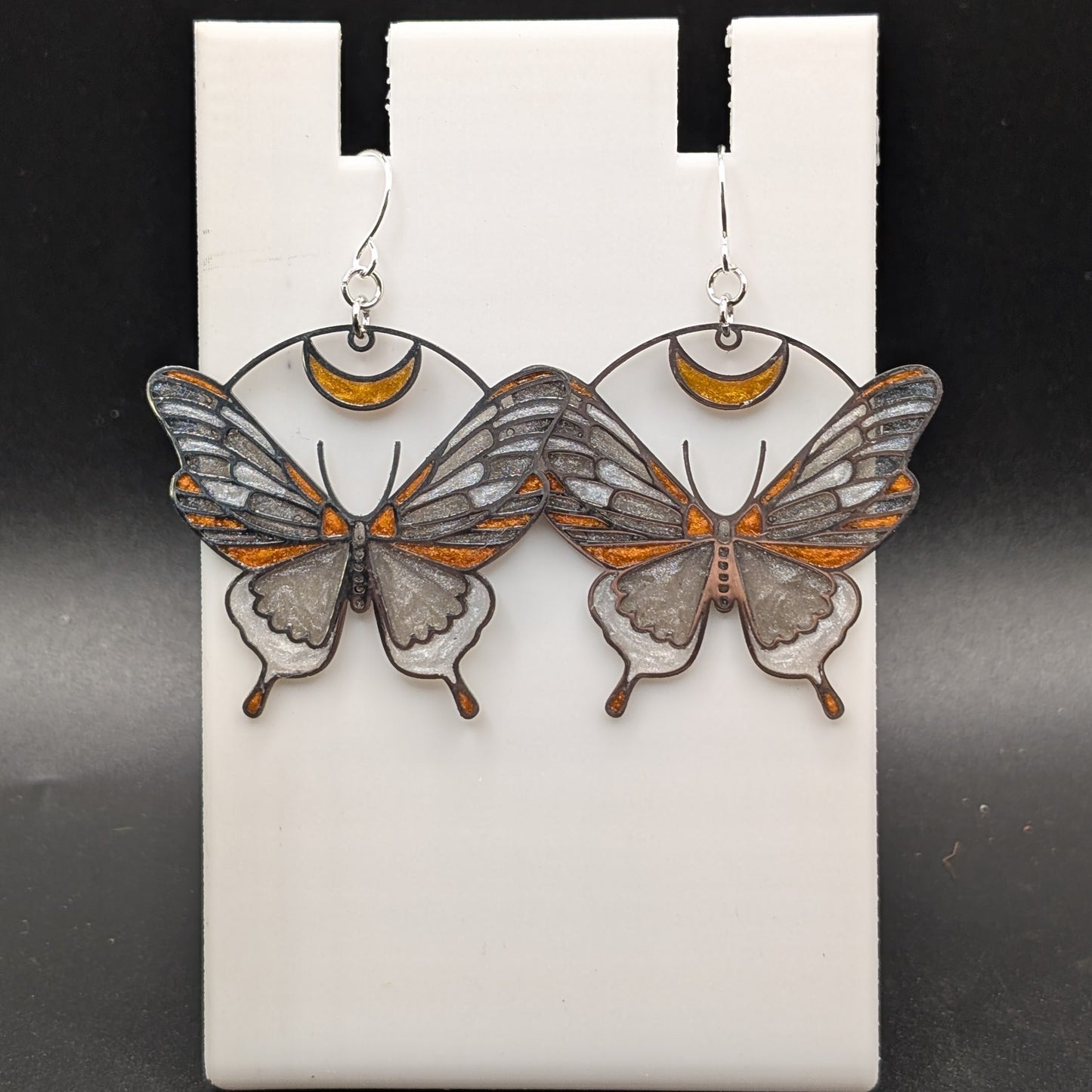 Decorative Moth Circle Earrings