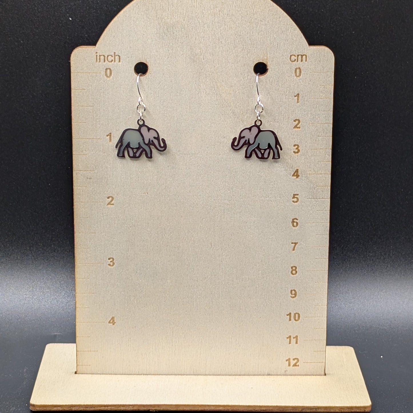 Grey Elephant Earrings