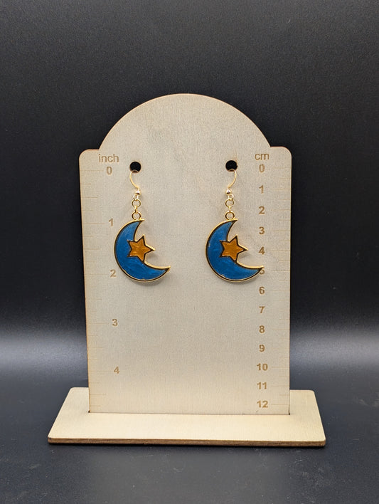 Moon and Star Earrings