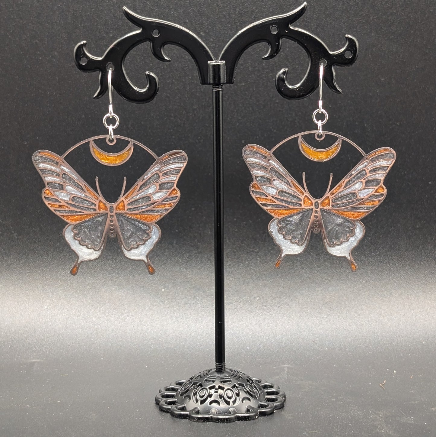 Decorative Moth Circle Earrings